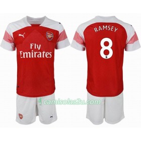 Camisolas de Futebol Arsenal RAMSEY 8 Criança Equipamento Principal 2018/19 Manga Curta